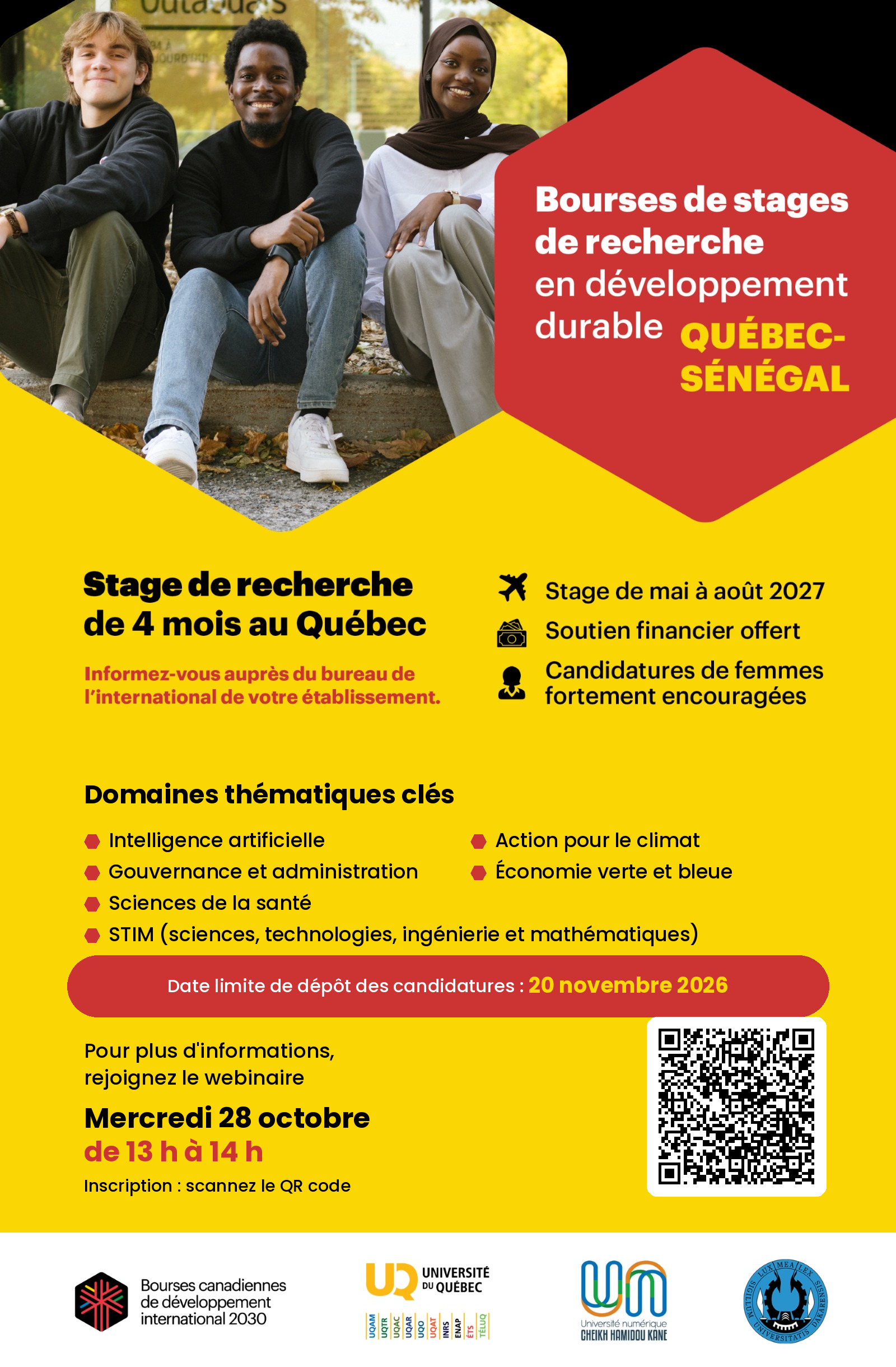 Webinaire d’information – Stages de recherche en développement durable Québec-Sénégal