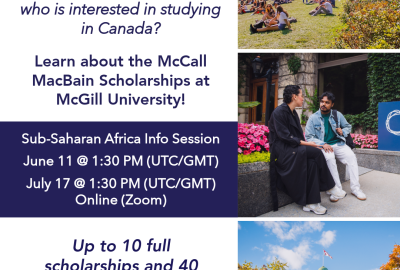 Lancement du programme de bourses McCall MacBain à l’Université McGill