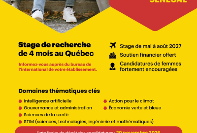 Webinaire d’information – Stages de recherche en développement durable Québec-Sénégal